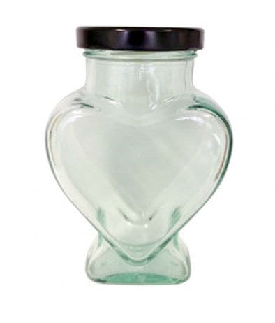 Glass heart jar